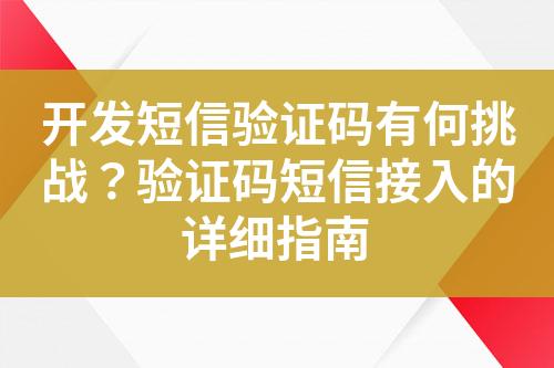 開發短信驗證碼有何挑戰？驗證碼短信接入的詳細指南