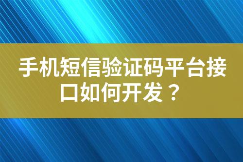 手機短信驗證碼平臺接口如何開發？