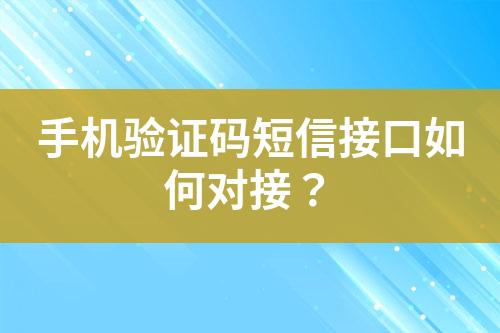 手機(jī)驗(yàn)證碼短信接口如何對(duì)接？
