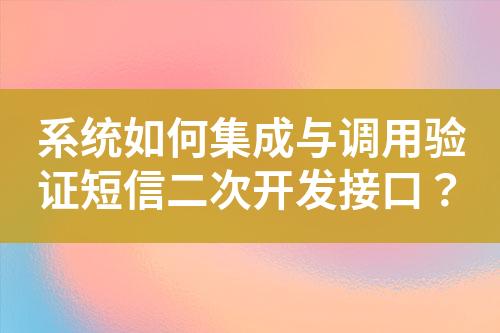 系統如何集成與調用驗證短信二次開發接口？